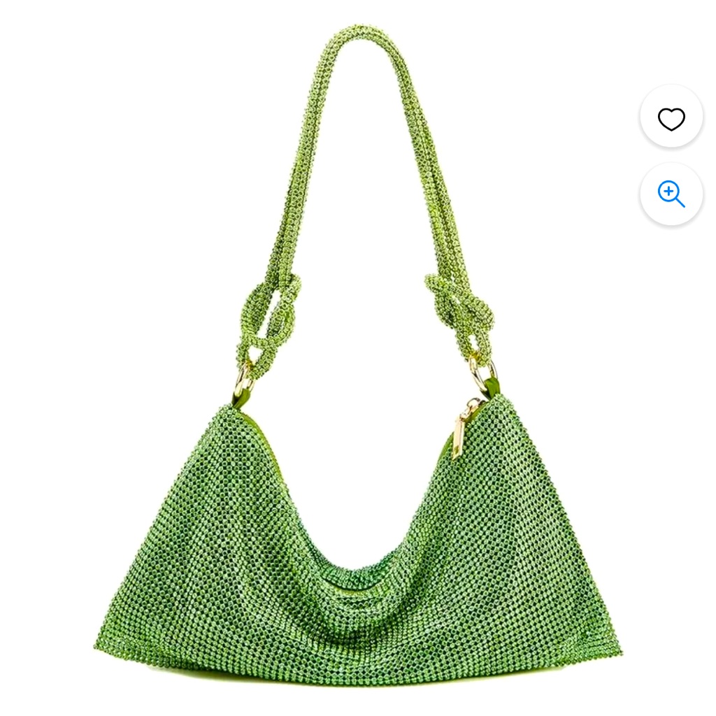 Crystal Knot Bag  Green  Brand New